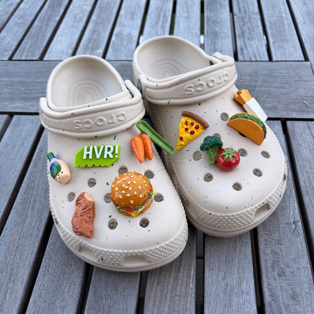 Crocs x Hidden Valley Ranch Classic Clog Cream Speckled Food Jibbitz Womens 8 M6